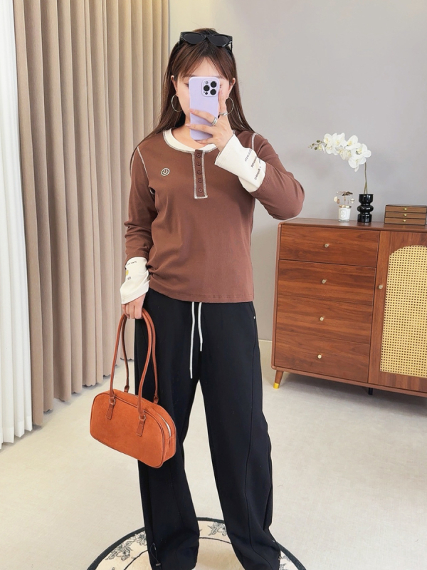 Női kapucnis patchwork felső, hosszú ujjú, közepes vastagságú pamut-viszkóz keverék