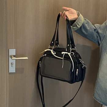 PU crossbody ruksak sa zatvaračem, horizontalni četverokutni oblik, unutarnja pretinica za telefon i unutarnja patch pretinica