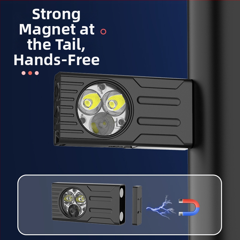 Magnetická mini pracovná LED svietidla EDC, 5W, 400 lm, Type-C rýchle nabíjanie, 120° lúč, dosah 50 m