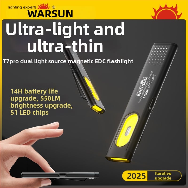 Wolson T7Pro Φακός — επαναφορτιζόμενος, υπερφωτεινός, για εξωτερική χρήση, συμπαγής φορητός φωτισμός εργασίας