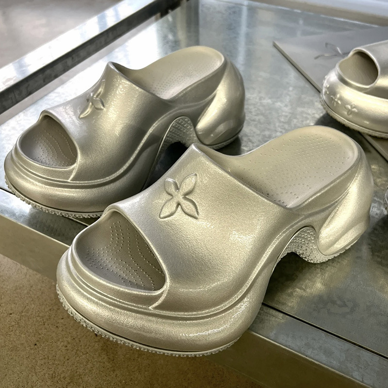 Naiste sandaalid ristiliste rihmadega ja paksu platvormiga, EVA ülemine ja EVA talla, ümmargune varvas