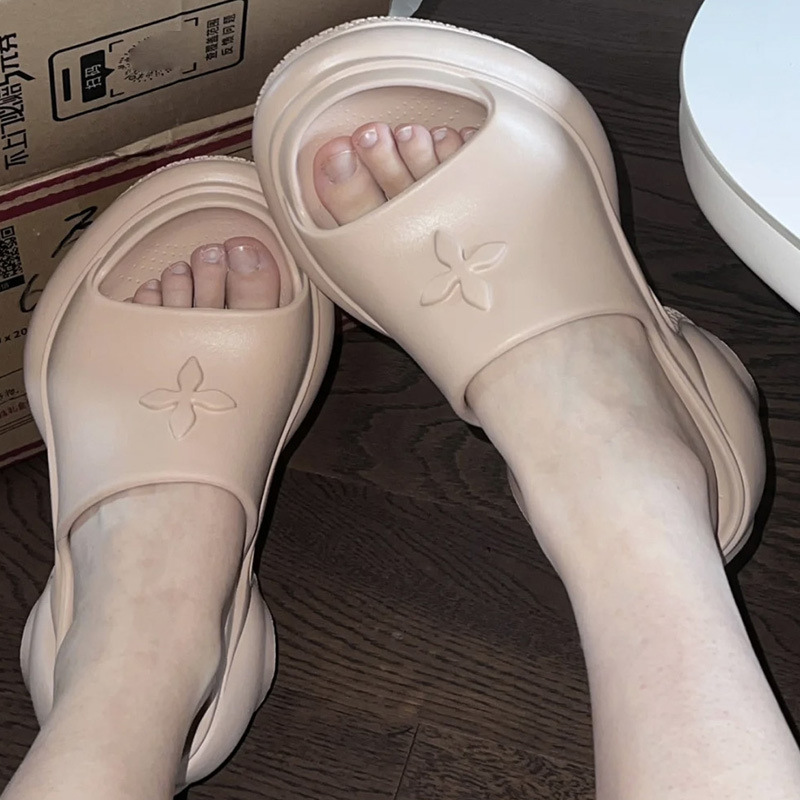 Naiste sandaalid ristiliste rihmadega ja paksu platvormiga, EVA ülemine ja EVA talla, ümmargune varvas