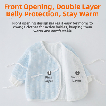 Dvojdielny set spodného prádla v štýle kimono pre novorodencov a batoľatá – jeseň/zima, 100% bavlna