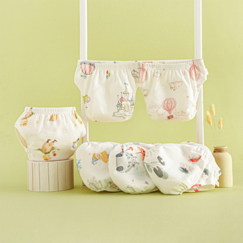 Plaunamos tualeto treniravimo kelnaitės kūdikiams ir mažiems vaikams, marles audinys, A tipo pilvo apsauga, prekinis ženklas Anji Duck, 2024 metų vasara