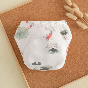 Plaunamos tualeto treniravimo kelnaitės kūdikiams ir mažiems vaikams, marles audinys, A tipo pilvo apsauga, prekinis ženklas Anji Duck, 2024 metų vasara