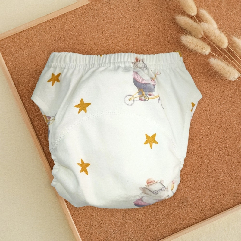 Plaunamos tualeto treniravimo kelnaitės kūdikiams ir mažiems vaikams, marles audinys, A tipo pilvo apsauga, prekinis ženklas Anji Duck, 2024 metų vasara