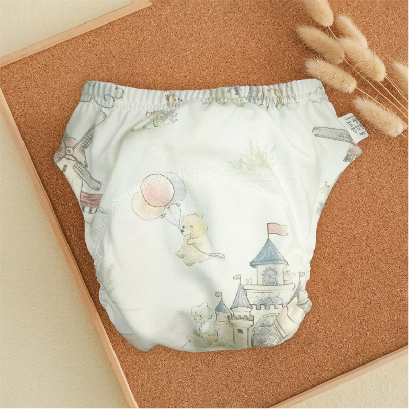 Plaunamos tualeto treniravimo kelnaitės kūdikiams ir mažiems vaikams, marles audinys, A tipo pilvo apsauga, prekinis ženklas Anji Duck, 2024 metų vasara