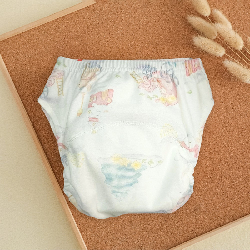 Plaunamos tualeto treniravimo kelnaitės kūdikiams ir mažiems vaikams, marles audinys, A tipo pilvo apsauga, prekinis ženklas Anji Duck, 2024 metų vasara