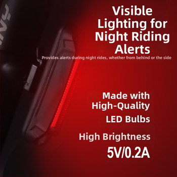Bolany USB зареждаща се велосипедна задна светлина за нощно каране — за пътни и планински велосипеди