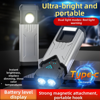 LED pracovné svetlo s COB svetelným zdrojom, USB nabíjanie, magnet, telo z hliníkovej zliatiny, IP6 ochrana