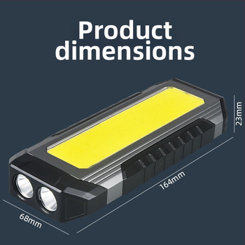 LED pracovné svetlo s COB svetelným zdrojom, USB nabíjanie, magnet, telo z hliníkovej zliatiny, IP6 ochrana