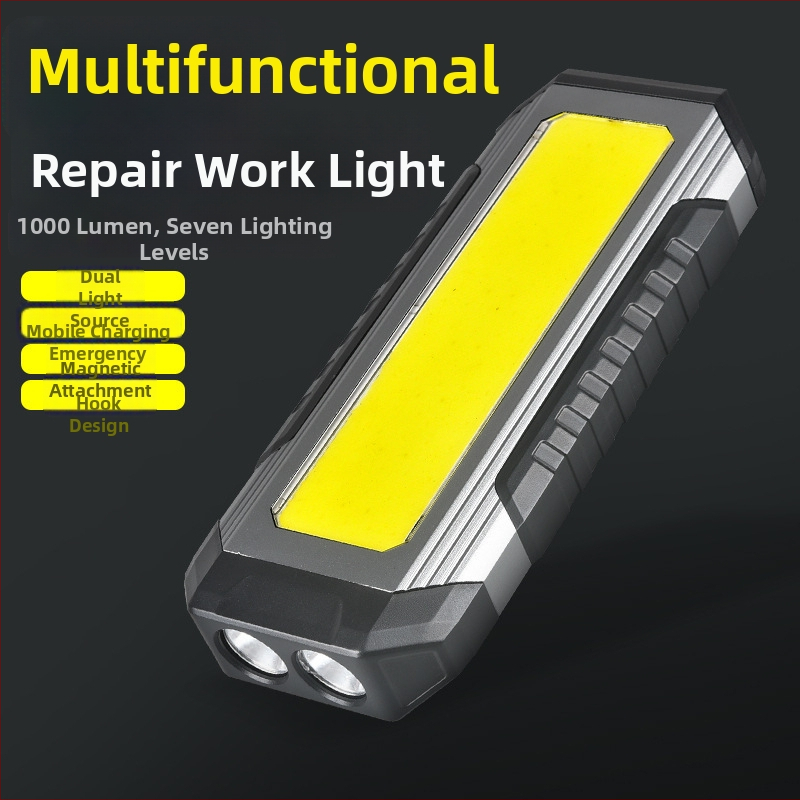 LED pracovné svetlo s COB svetelným zdrojom, USB nabíjanie, magnet, telo z hliníkovej zliatiny, IP6 ochrana