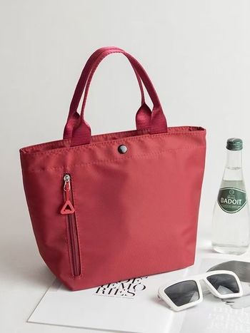 Oxford drobės rankinė miesto minimalistiniam stiliui, horizontalaus kvadrato formos rankinė, užtrauktukas atidarymas, vidinis užtrauktas kišnelė, dvigubi pečių dirželiai