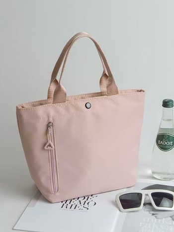 Oxford drobės rankinė miesto minimalistiniam stiliui, horizontalaus kvadrato formos rankinė, užtrauktukas atidarymas, vidinis užtrauktas kišnelė, dvigubi pečių dirželiai