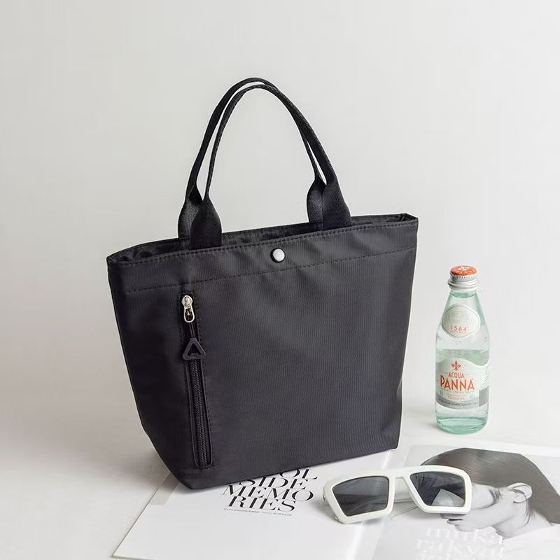 Oxford drobės rankinė miesto minimalistiniam stiliui, horizontalaus kvadrato formos rankinė, užtrauktukas atidarymas, vidinis užtrauktas kišnelė, dvigubi pečių dirželiai