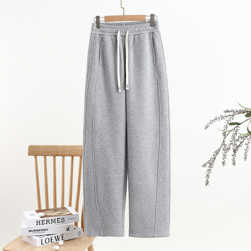 Casual Patchwork Scimitar Pants για γυναίκες, χειμωνιάτικη βαμβάκι-πολυεστέρα ανάμειξη, φαρδιά μέση, τσέπες