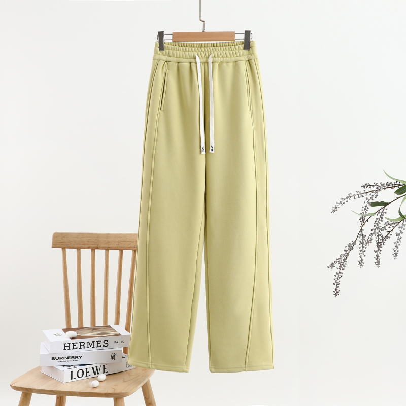 Casual Patchwork Scimitar Pants για γυναίκες, χειμωνιάτικη βαμβάκι-πολυεστέρα ανάμειξη, φαρδιά μέση, τσέπες