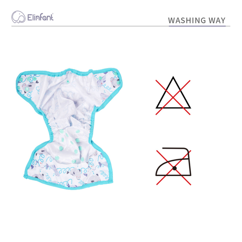 Elinfant sauskelnių gaubtas su kvadratine forma, kvėpuojantis PUL, sauga Kategorija A, tinkamas 0–3 metų vaikams (3–15 kg), privatio etiketė galima