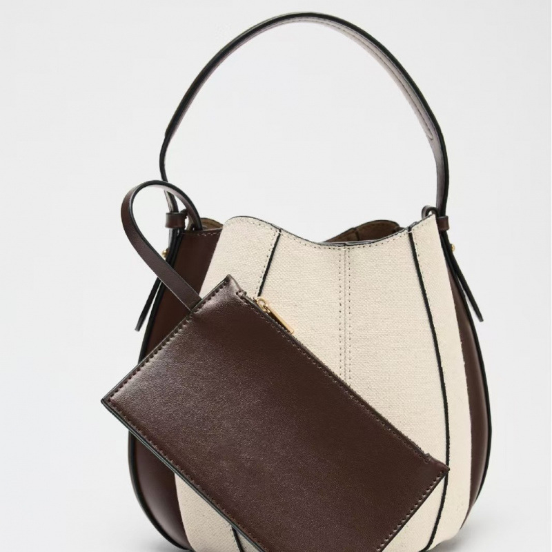 Geantă tip găleată din PU, Mărime medie, Închidere cu cataramă magnetică, Primăvara 2025