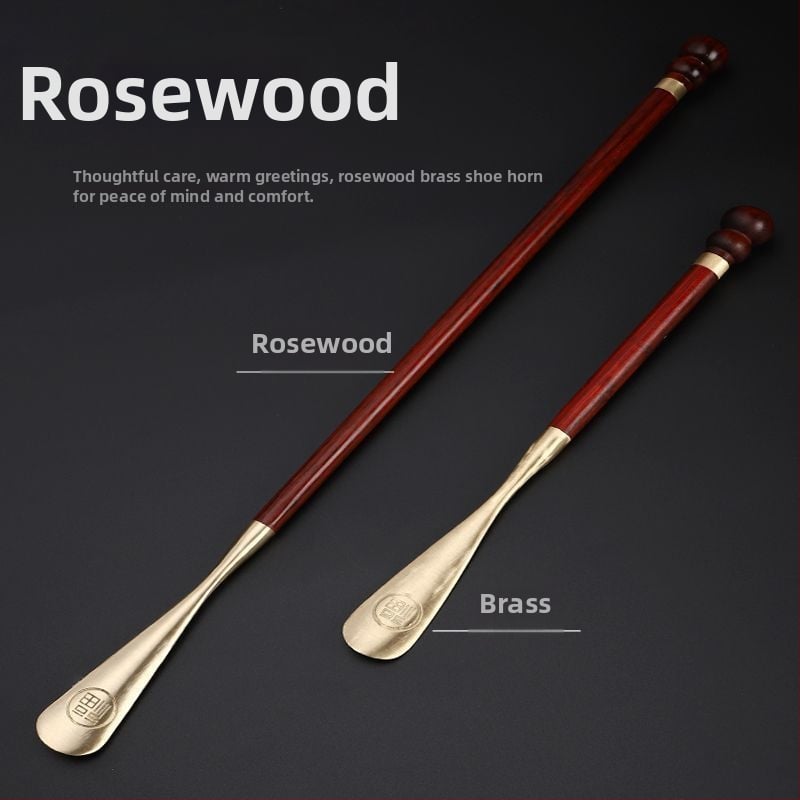 Ilgas rankenos batų įrankis – Shoe Horn iš sandalmedžio, kietas medis, išplėstas ilgis vyresnio amžiaus ir nėščioms moterims