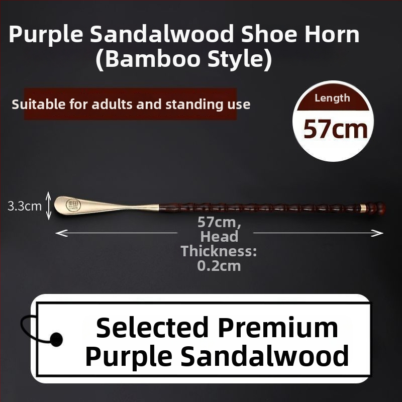 Ilgas rankenos batų įrankis – Shoe Horn iš sandalmedžio, kietas medis, išplėstas ilgis vyresnio amžiaus ir nėščioms moterims