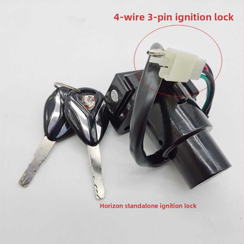 Horizon motociklų uždegimo spyna – užrakinimo liežuvėlis iš cinko lydinio, ilgas stilius, svoris 1,0 kg