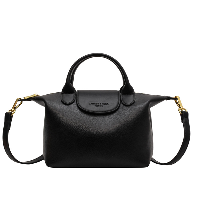 PU-ból készült bucket táska, városi egyszerű stílus, cipzárral záródó, belső cipzáras zseb és ID-zseb, egy vállpánt