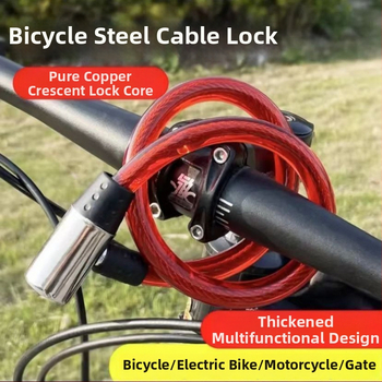 Daugiafunkcinis plieno kabelinis užraktas dviratėms, elektromobiliams ir namų durims, apsauga nuo pjaustymo ir vagystės.