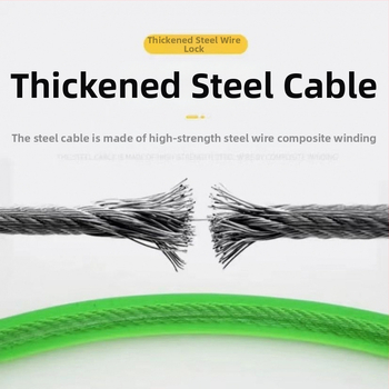 Daugiafunkcinis plieno kabelinis užraktas dviratėms, elektromobiliams ir namų durims, apsauga nuo pjaustymo ir vagystės.