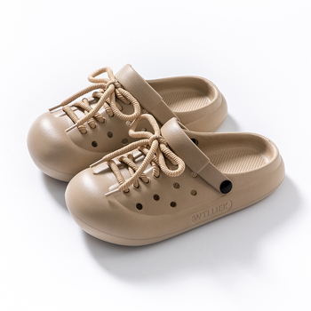 Pantofi cu găuri pentru femei, partea superioară EVA și talpa EVA, șireturi, vârf închis, talpă antiaderentă groasă