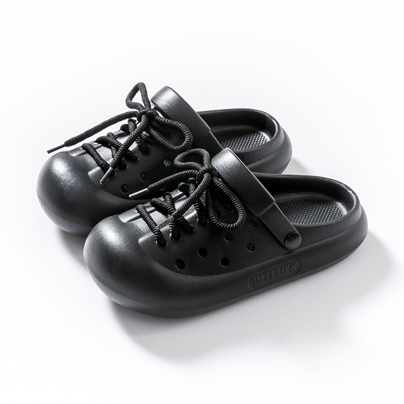 Pantofi cu găuri pentru femei, partea superioară EVA și talpa EVA, șireturi, vârf închis, talpă antiaderentă groasă