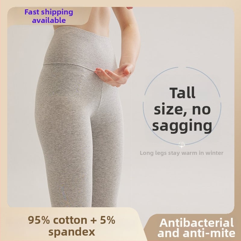Ženske termalne legice od pamuka, visok pojas, podrška struka, jesen-zima