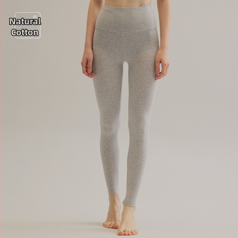 Ženske termalne legice od pamuka, visok pojas, podrška struka, jesen-zima