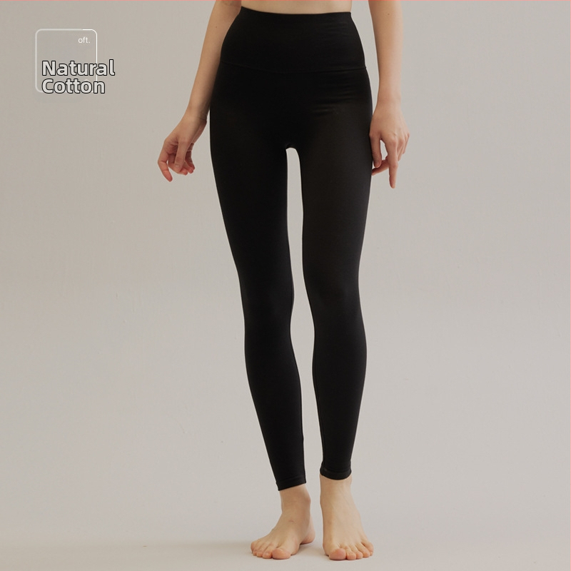 Ženske termalne legice od pamuka, visok pojas, podrška struka, jesen-zima