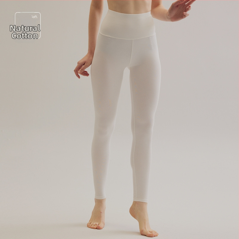 Ženske termalne legice od pamuka, visok pojas, podrška struka, jesen-zima