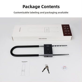 U‑formas elektroniskā slēdzene stikla durvīm ar pirksta nospiedumu, paroli un atslēgu — Pēdu nospiedumu glabāšana: 100; Atvērumi: >100000; Skenera laiks: <0,3 s; Viltīga atpazīšana: <0,15%; Strāvas padeve: DC