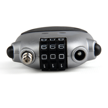 Bukósisak-zár acélhuzallal, jelszavas zár, hordozható ABS műanyag zár, 70 g, márka Jasit, nyomtatott logó, licencelhető magáncímke