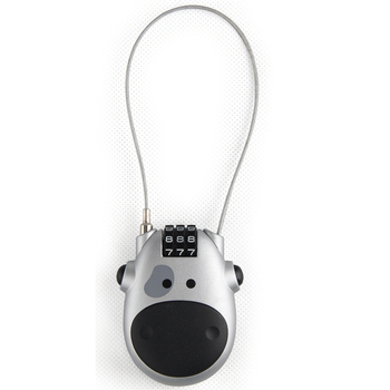 Bukósisak-zár acélhuzallal, jelszavas zár, hordozható ABS műanyag zár, 70 g, márka Jasit, nyomtatott logó, licencelhető magáncímke