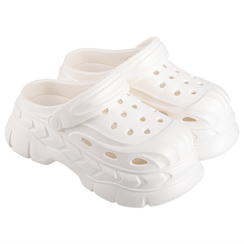 Sandale unisex Crocs-style - vârf închis și design gol în spate, partea superioară EVA și talpa EVA, înălțimea talpii 8 cm, antiaderente, turnare prin injecție, Vara 2025