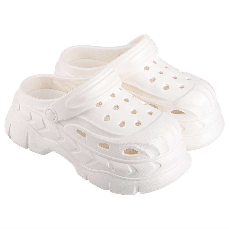 Sandale unisex Crocs-style - vârf închis și design gol în spate, partea superioară EVA și talpa EVA, înălțimea talpii 8 cm, antiaderente, turnare prin injecție, Vara 2025