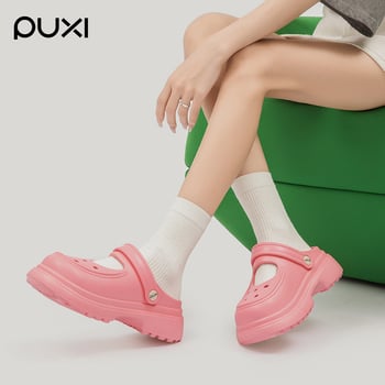 Crocs-stílusú otthoni papucs lyukas dizájnnal, EVA felsőrész és talp, könnyű, csúszásmentes, női, talp vastagsága 4.5 cm