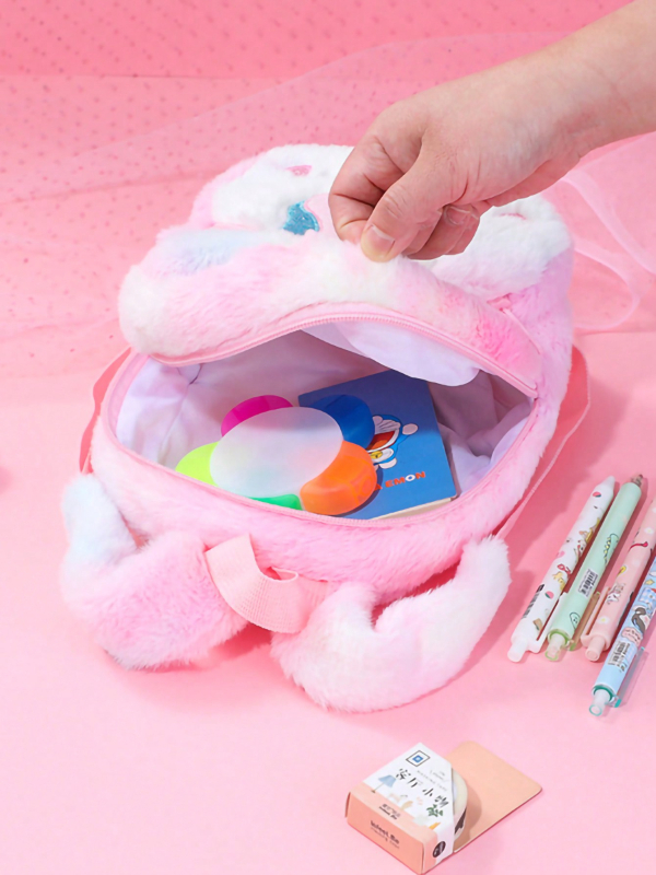 Ghiozdan pentru copii cu unicorn pluș, stil desen animat, ultra-ușor, poliester, 130 g, pentru școala primară