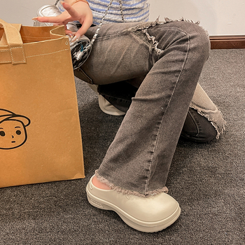 Női Crocs-stílusú papucsok, EVA 6 cm vastag talp, vízálló, csúszásmentes, félig zárt