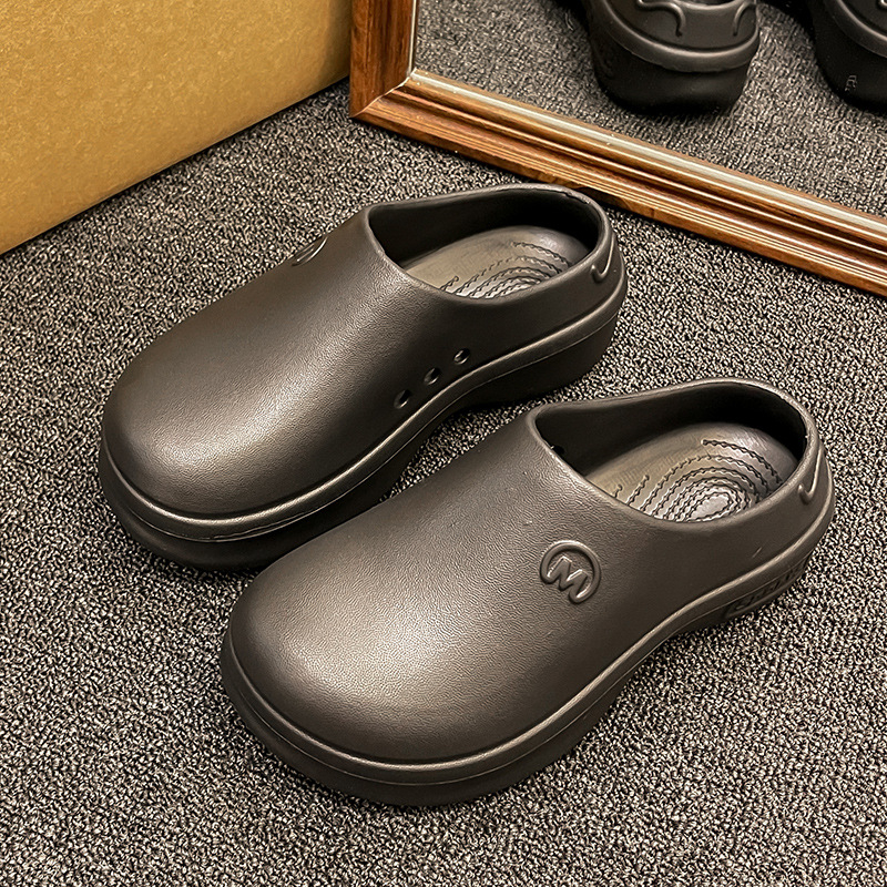 Női Crocs-stílusú papucsok, EVA 6 cm vastag talp, vízálló, csúszásmentes, félig zárt