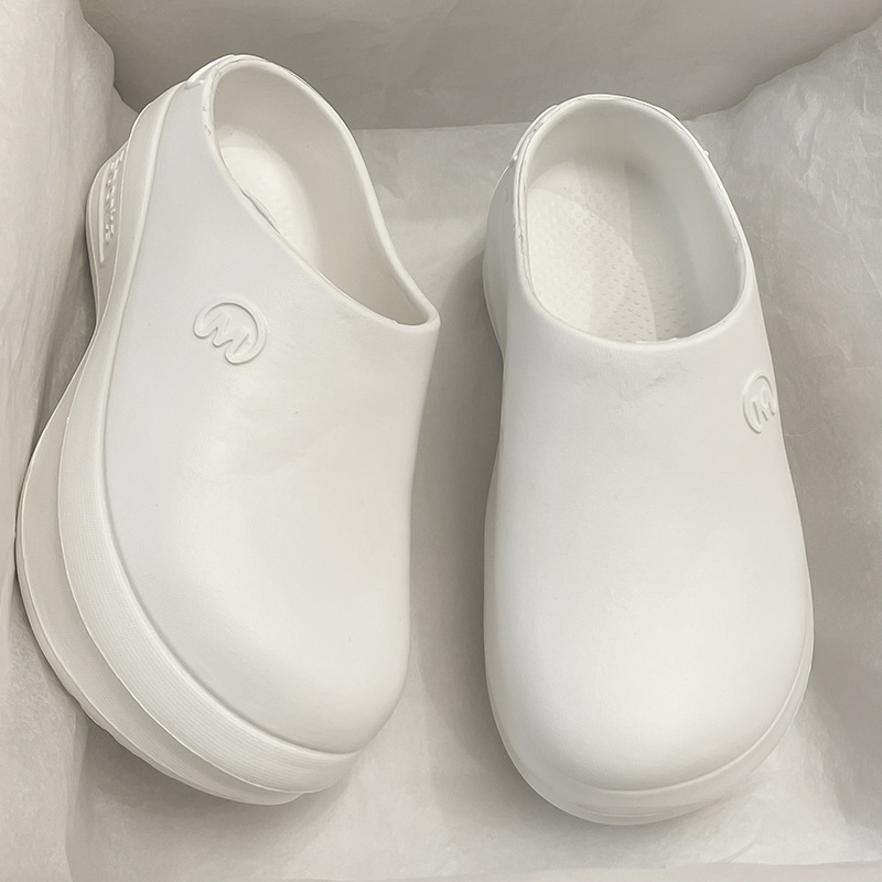 Női Crocs-stílusú papucsok, EVA 6 cm vastag talp, vízálló, csúszásmentes, félig zárt