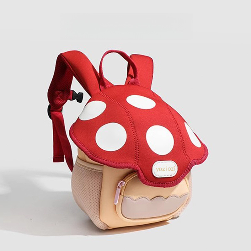 Väike armas seenemustriga seljakott lasteaedale — Corduroy, äärmiselt kerge, multfilmimuster, kaasaegne unisex stiil