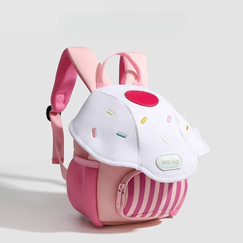 Mini smieklīga sēņu mugursoma bērnudārzam — kordurojs audums, ārkārtīgi viegls, multfilmas raksts, mūsdienīgs unisex stils