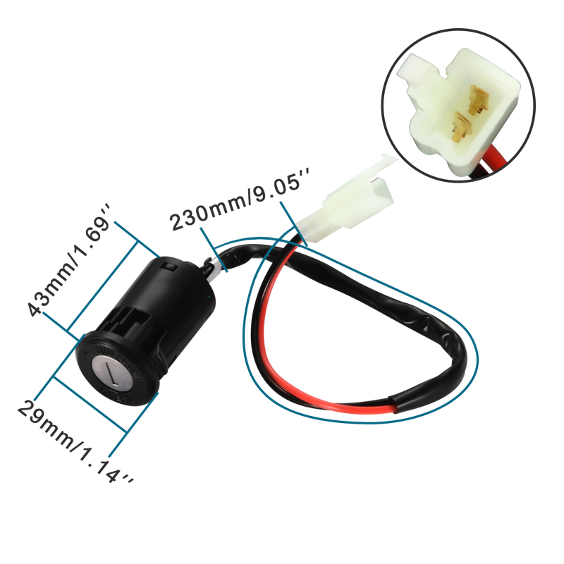 Διακόπτης ανάφλεξης για κλειδί δύο καλωδίων ηλεκτρικού σκούτερ και μοτοσικλέτας — Μοντέλο A62-KS, Μάρκα GOOFIT, Διαθέσιμη παραμετροποίηση