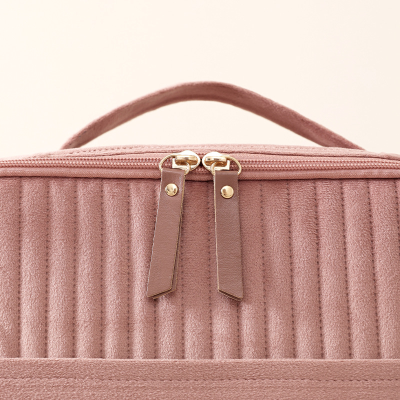 Beilian kozmetička torbica od holandskog baršuna, s više odjeljaka, vertikalnog dizajna, velik kapacitet, zatvarač, poliester podstava