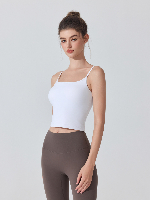 Antibakterinis nude jausmo jogos viršelis su krūtinės pagalvėle, sportinis liemenėlis su šoko atspariu dizainu aukštos intensyvumo treniruotėms; 3/4 puodeliai, ploni formuoti puodeliai, fiksuoti petnešos; pagrindinis audinys: nailonas 81%, pamušalas: spand